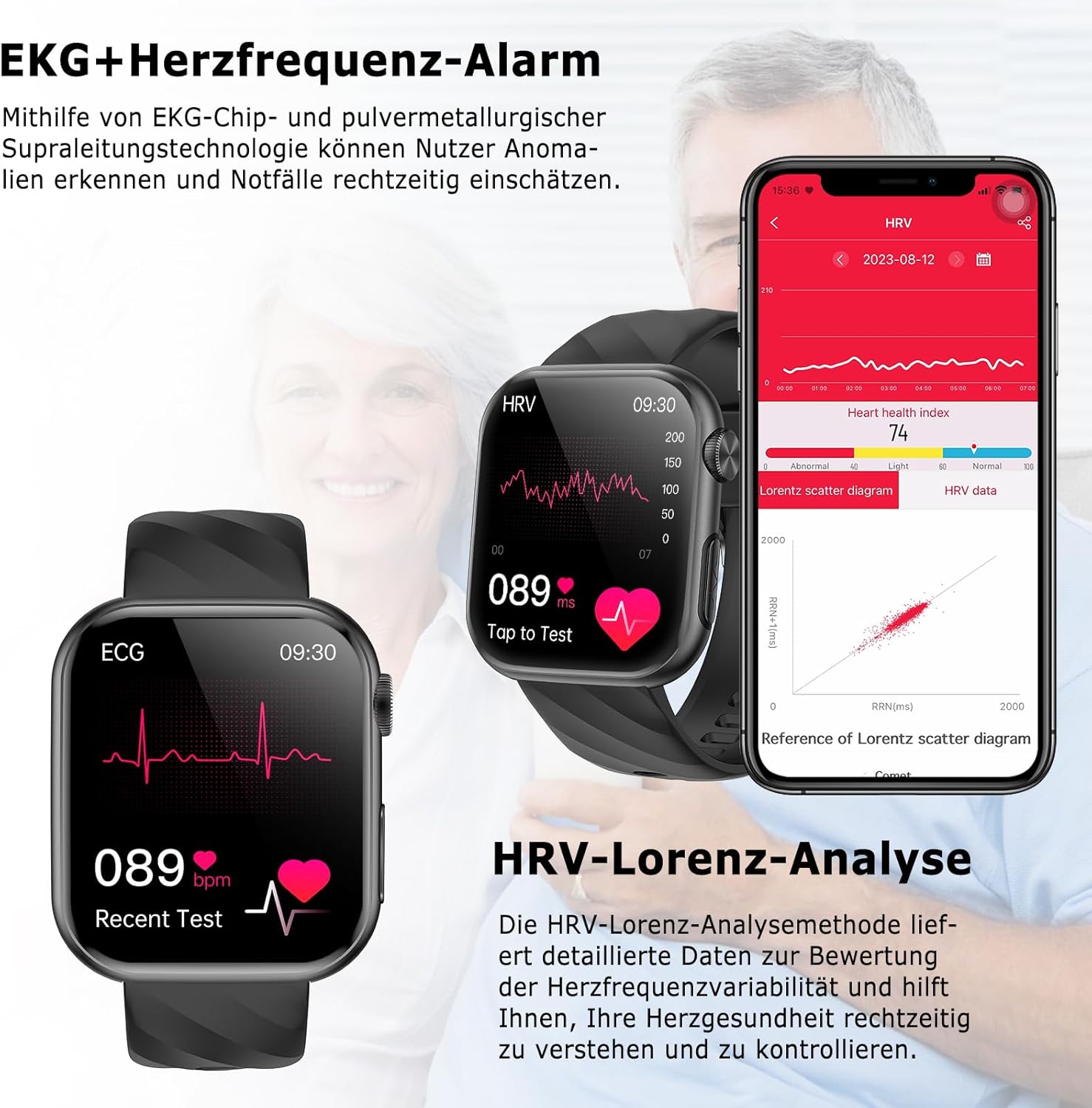 Thumbnail 1 de 2026 Neue Smartwatch EKG HRV 1,97 Zoll AMOLED