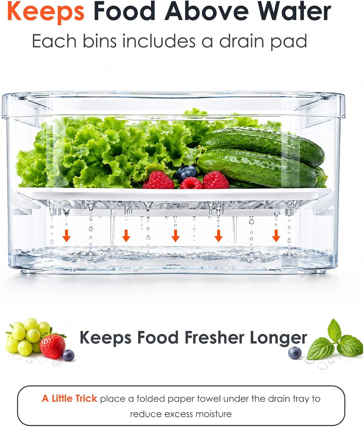 Thumbnail 4 de SMRCAD Fridge Organizers 6-Pack Clear Bins