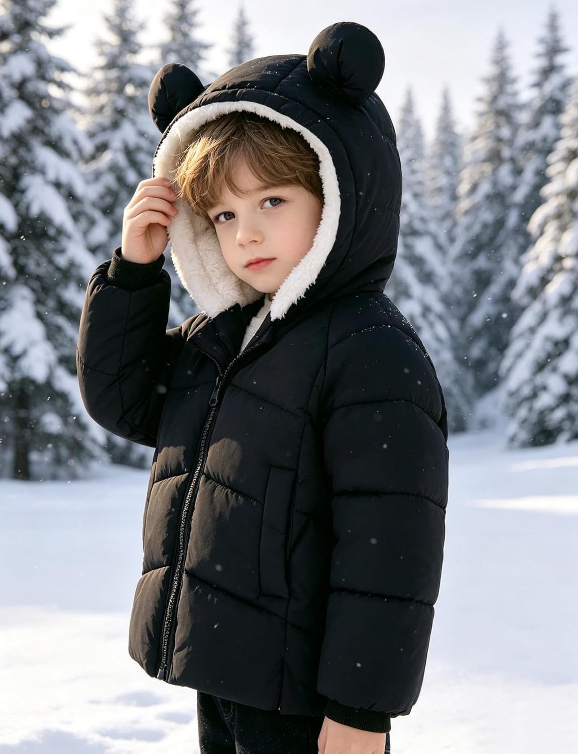 Detalle de Toddler Fleece Jacket with Hood, 6M-5T