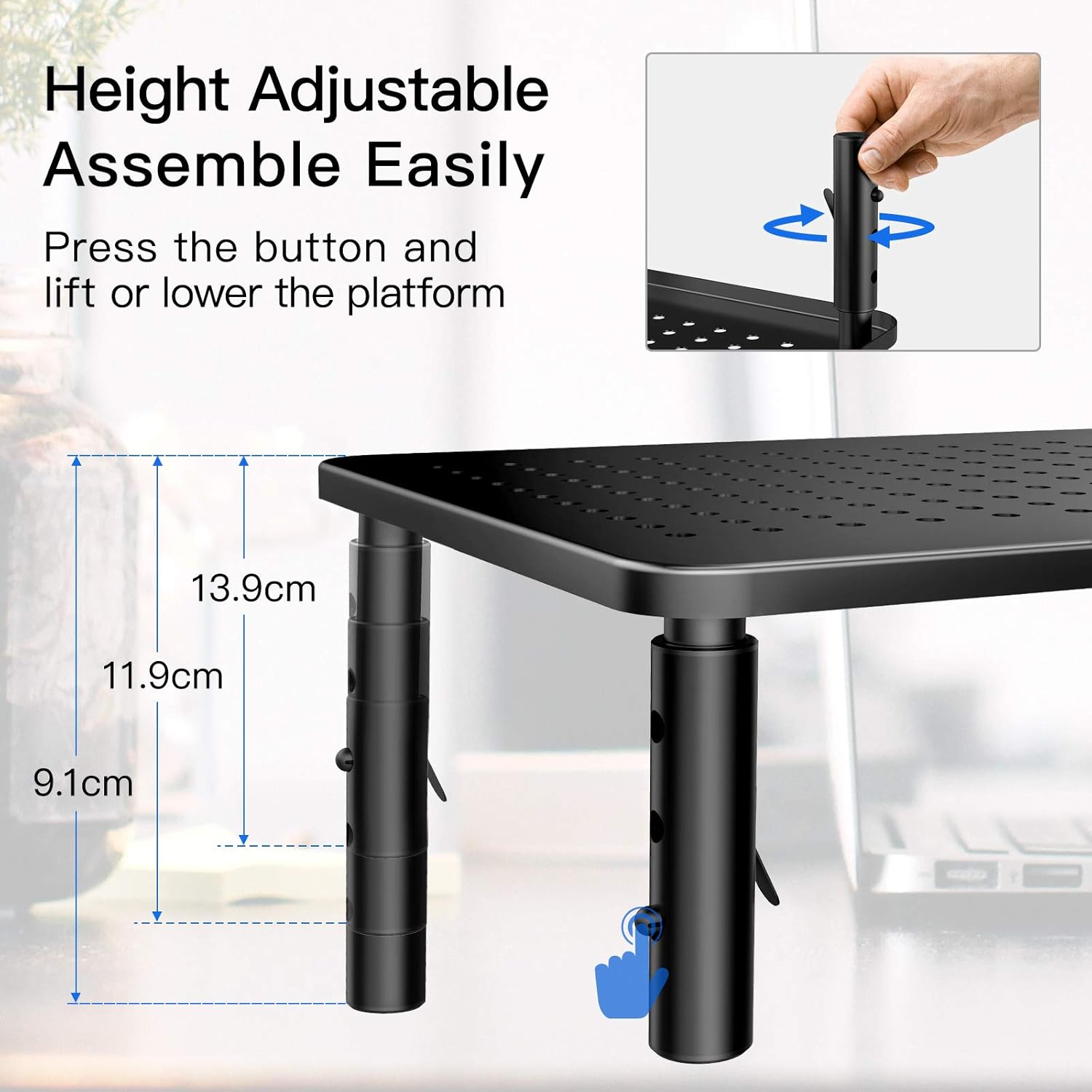 Thumbnail 4 de HUANUO Monitor Stand adjustable 3 heights, 20kg 🖥