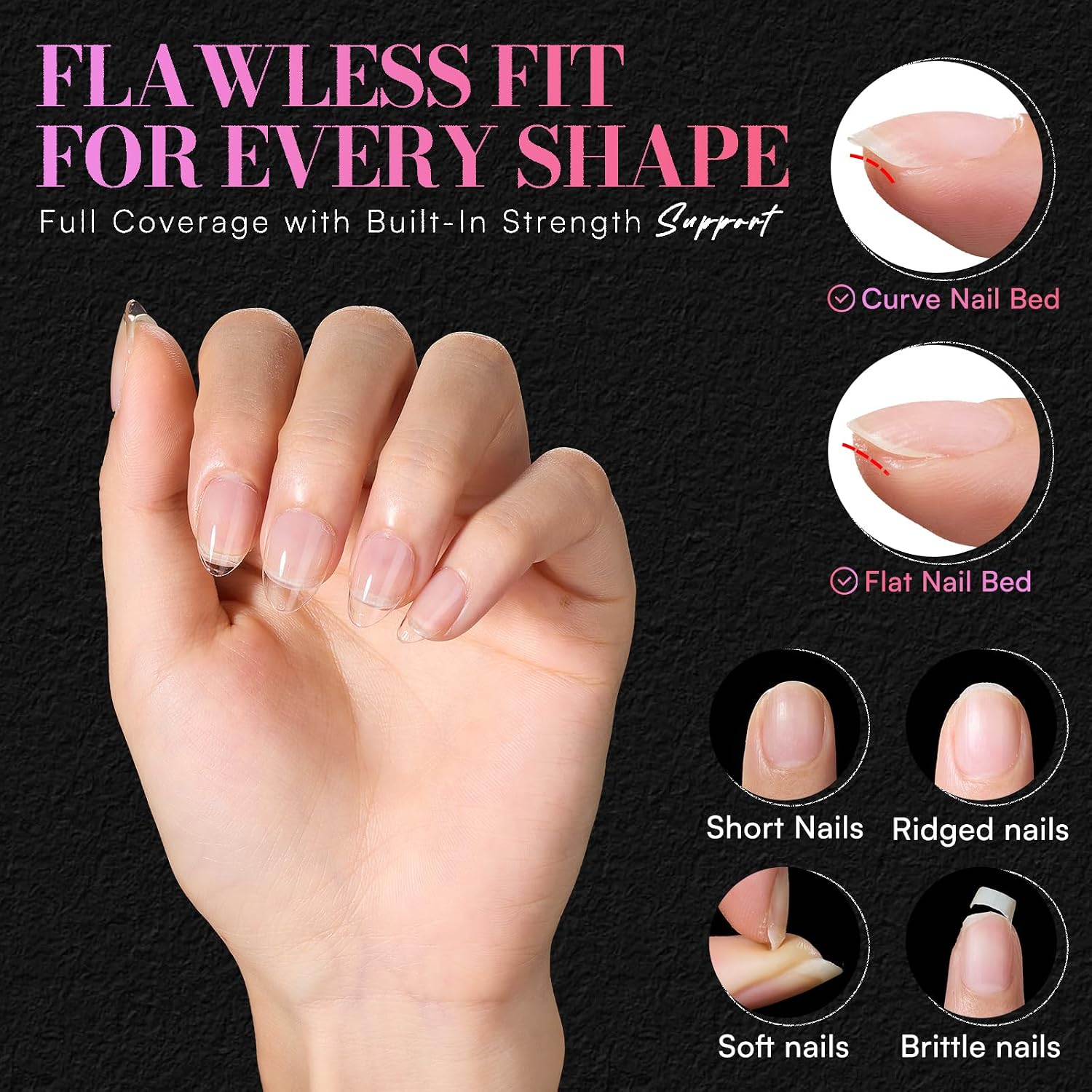 Detalle de Makartt Almond Nail Tips, Extra Short