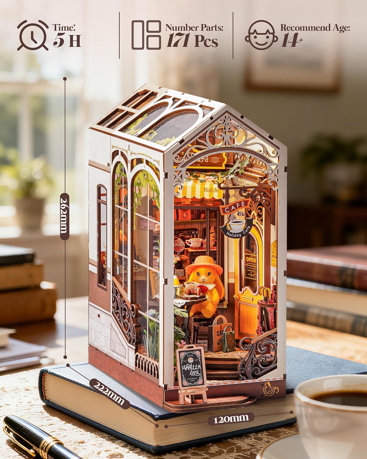 Thumbnail 4 de Rolife Book Nook Café 3,5 h 📚