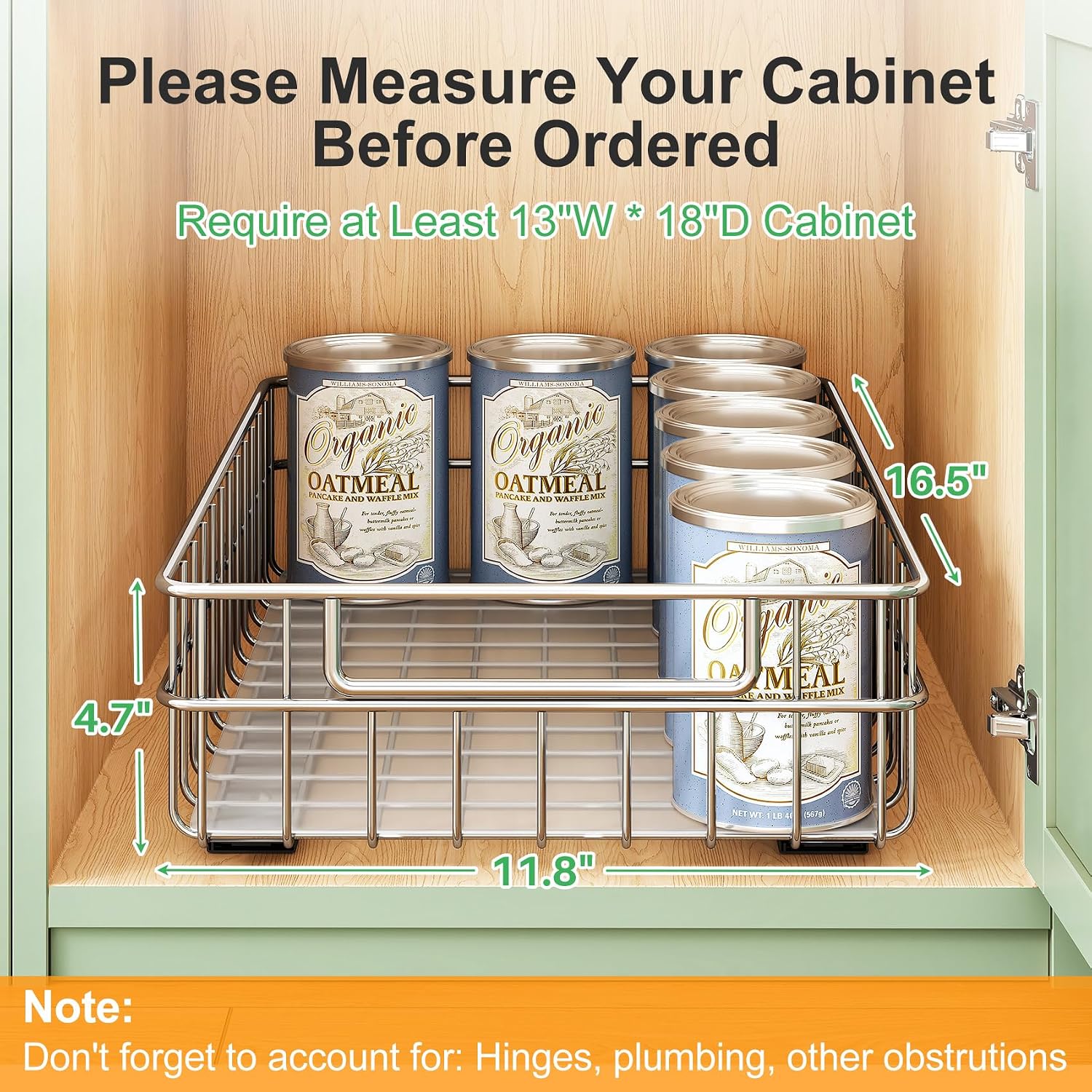 Detalle 2 de Pull-Out Cabinet Organizer, Stainless Steel