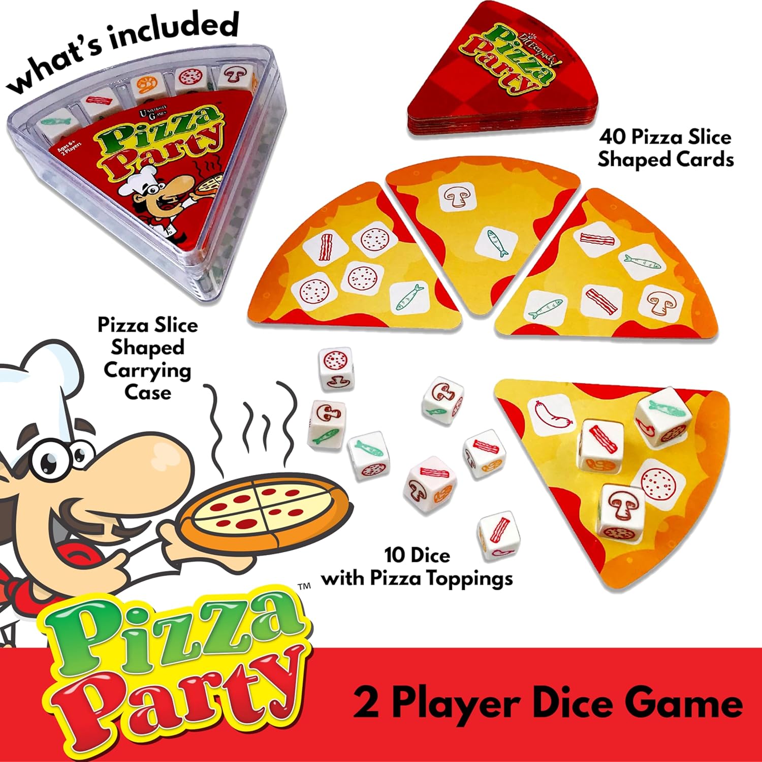 Thumbnail 1 de University Games Pizza Party Dice Game 6+ 🎲