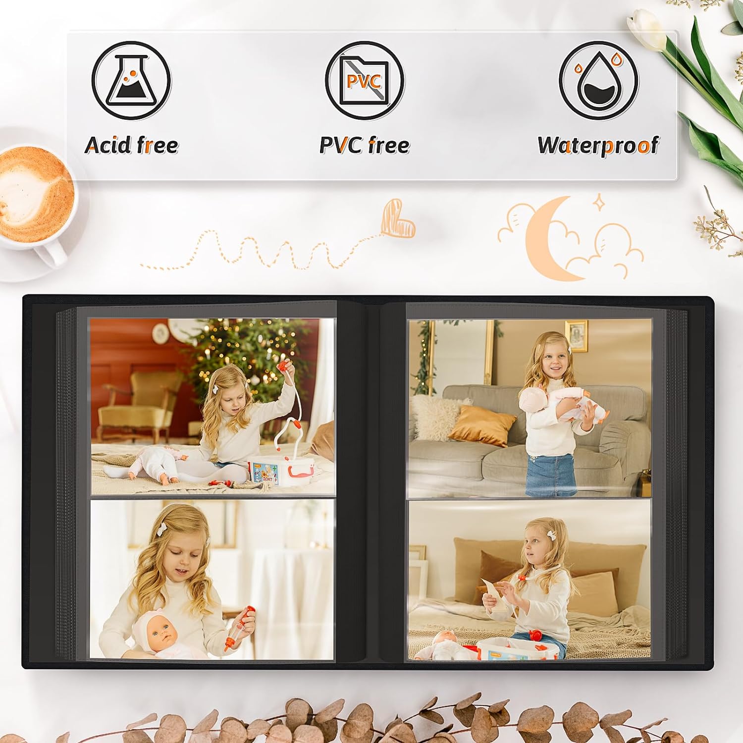 Thumbnail 4 de Popotop Photo Album 4x6 200-Pocket Linen Hardcover 📘