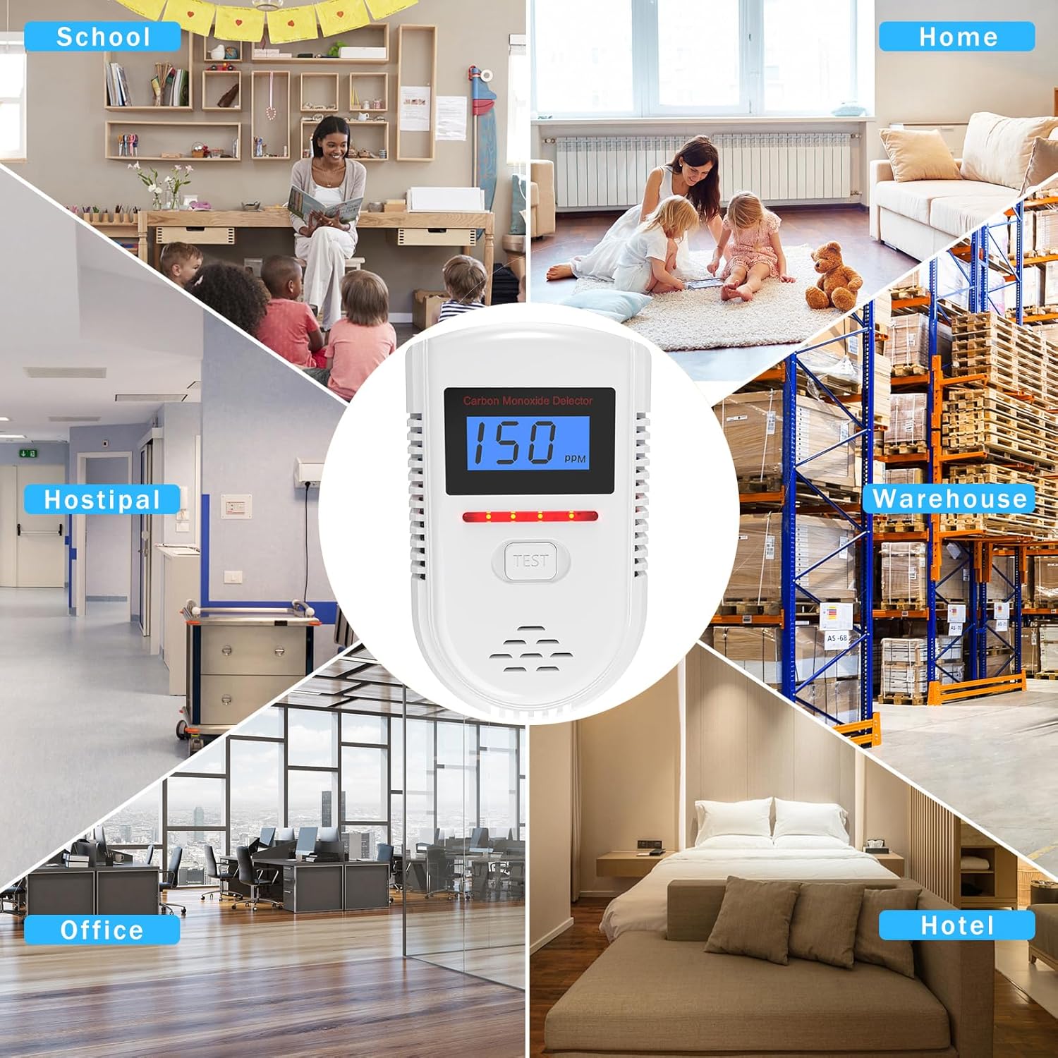 Thumbnail 1 de Carbon Monoxide Detector with LED display 85 dB