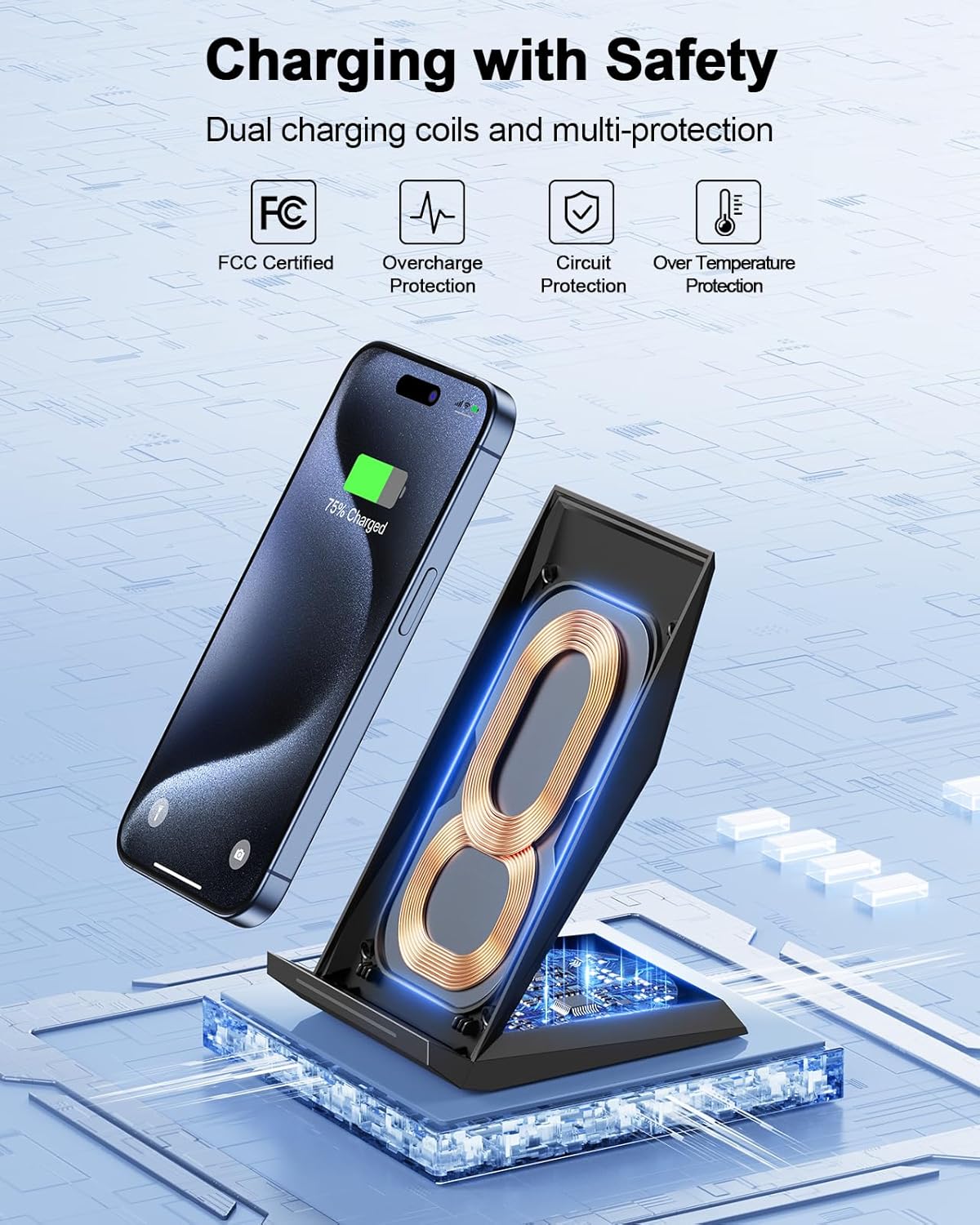 Detalle 2 de NANAMI 15W Qi Wireless Charger ⚡