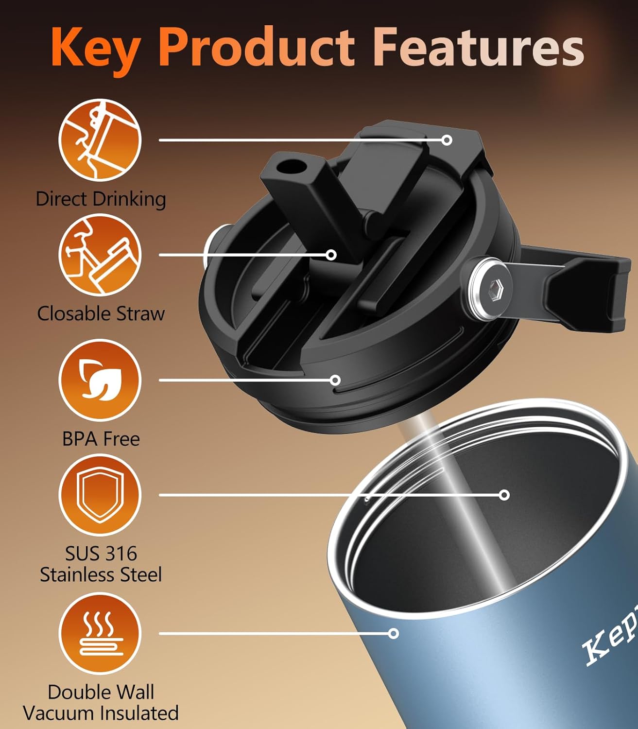 Thumbnail 5 de Kepwam Self-Heating Travel Mug 20oz
