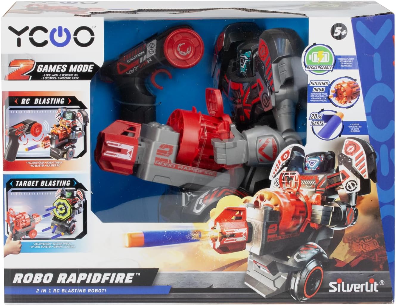 Thumbnail 1 de Silverlit Robo Rapidfire fjärrstyrd robot med två spellägen och skjutfunktion