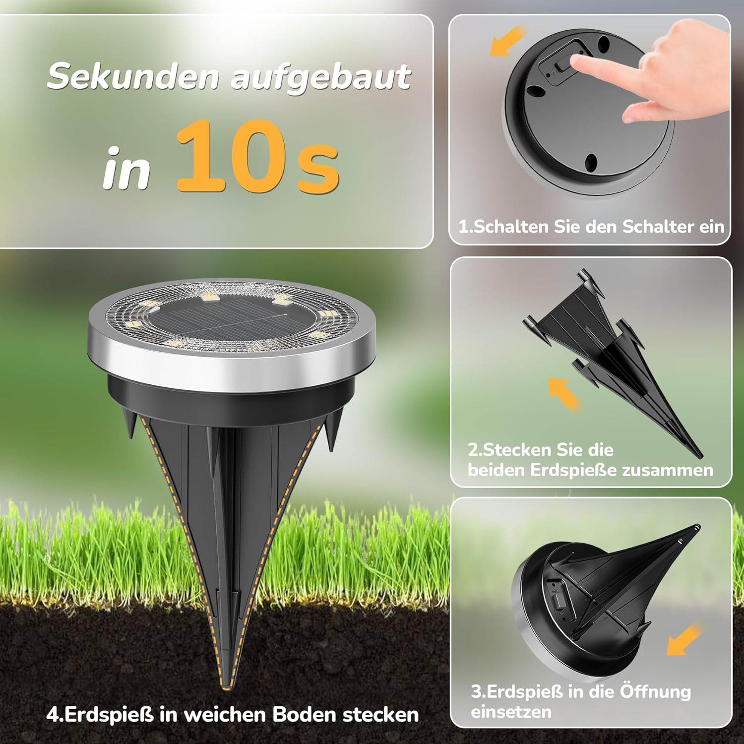 Thumbnail 2 de FLOWood Solar Bodenleuchten Set mit 10 LEDs