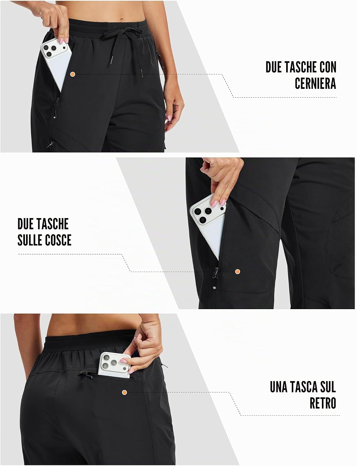 Detalle 2 de AIRIKE Pantaloni Trekking Donna: cargo leggeri, traspiranti e UPF 50+ per escursioni all’aperto
