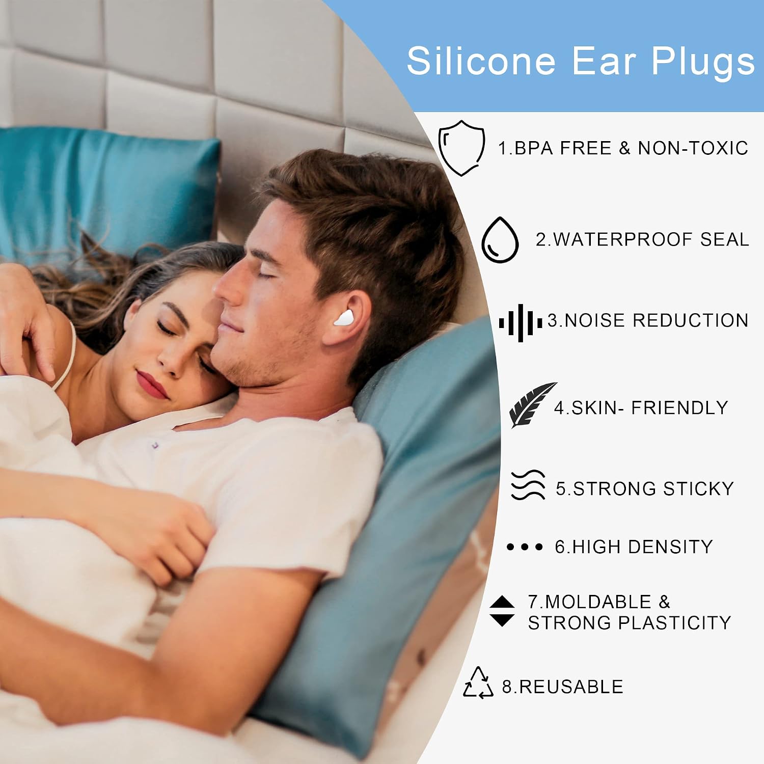 Thumbnail 4 de EXGOX 14 Pairs silicone ear plugs SNR27 dB for sleep