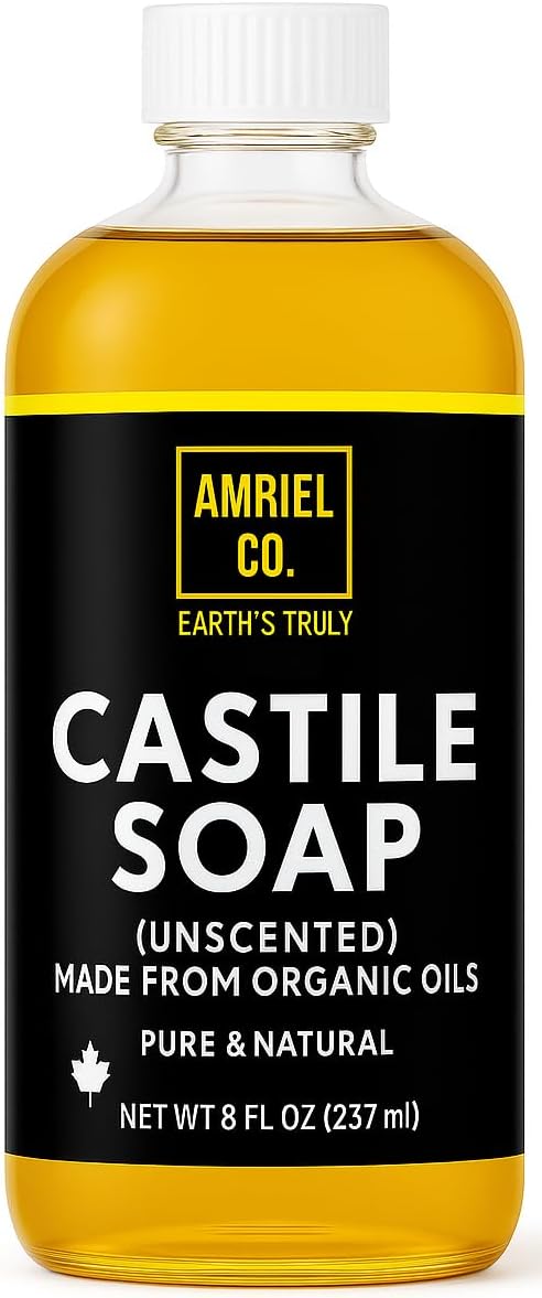 Detalle de Amriel Co Castile Soap, Unscented Organic Oil Cleanser for Skin and Home