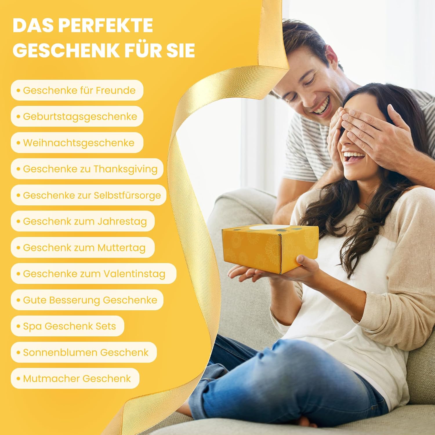 Thumbnail 6 de Geschenke für Frauen Geschenk Freundin Geburtstag Set mit Sonnenblumen-Motiv (8-teilig)
