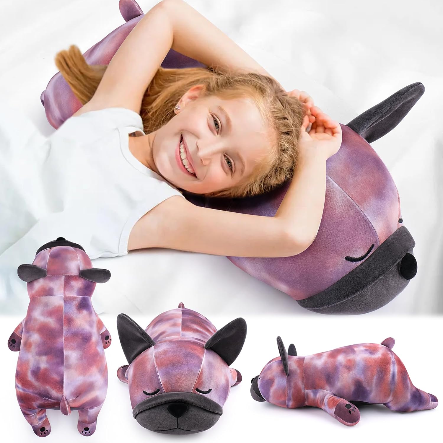 Detalle de 30 inch Large French Bulldog Plush Pillow – Soft, Realistic Hug‑worthy Companion