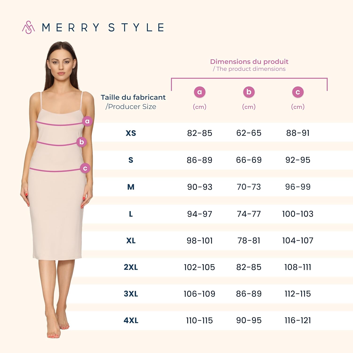 Thumbnail 5 de Merry Style MS-402 : long fond de robe en viscose avec bretelles réglables pour femme