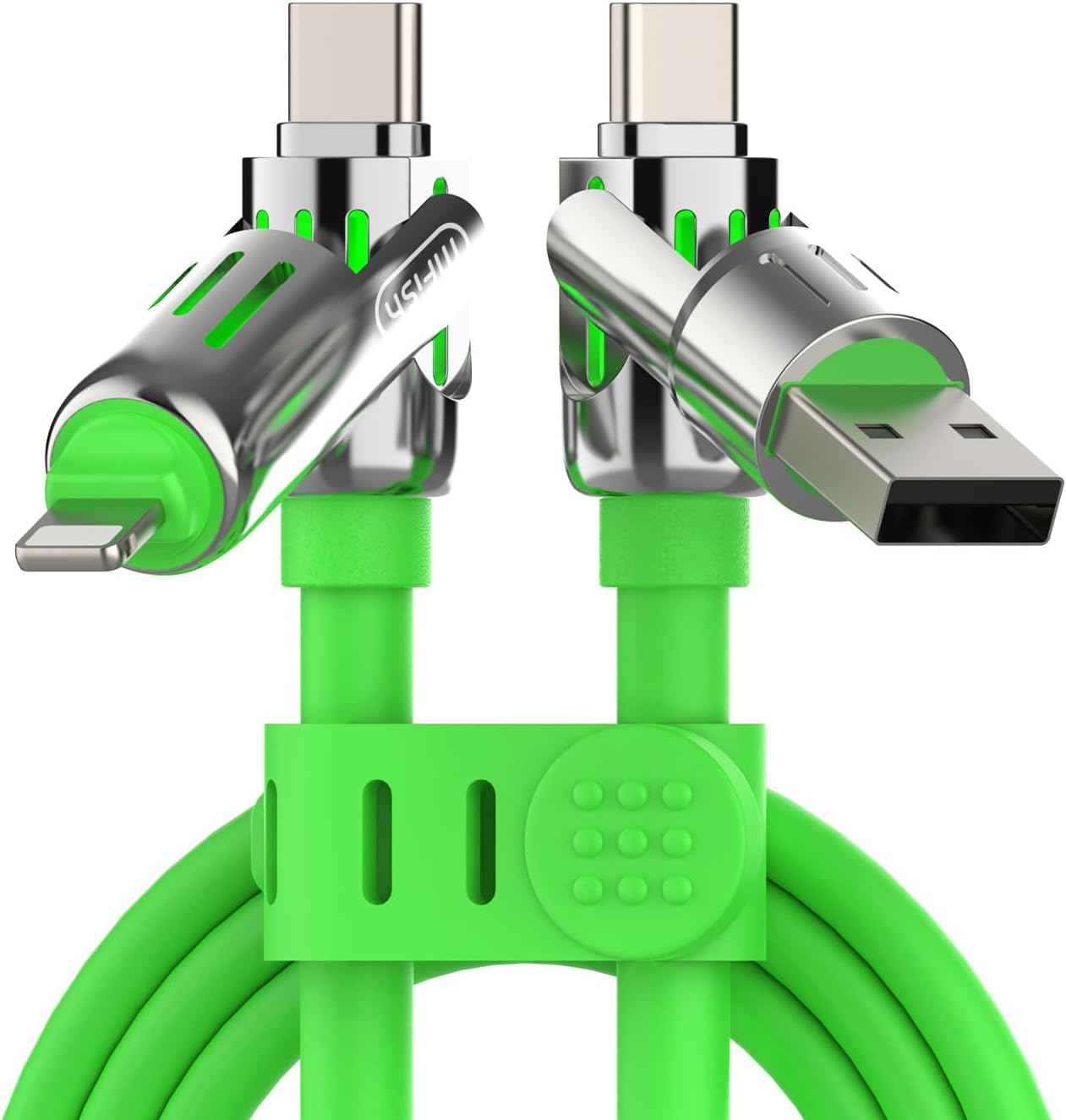 Thumbnail 1 de MFish 240W 4-in-1 Charging Cable with Carrying Case (6.6FT) — USB-A & USB-C to USB-C/Lightning