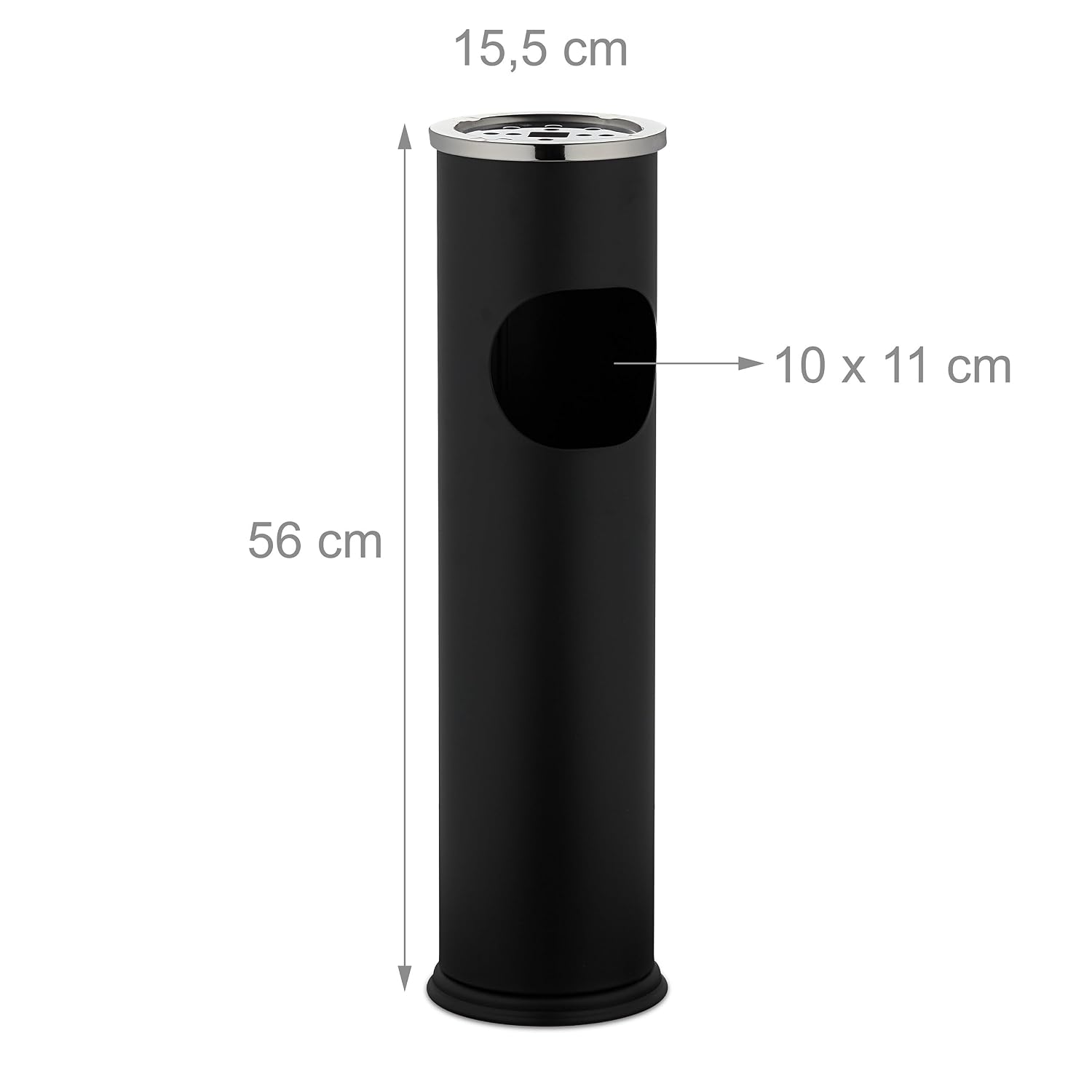 Detalle 2 de Relaxdays 10051127 – stojąca popielniczka z koszem, czarna, 56 cm