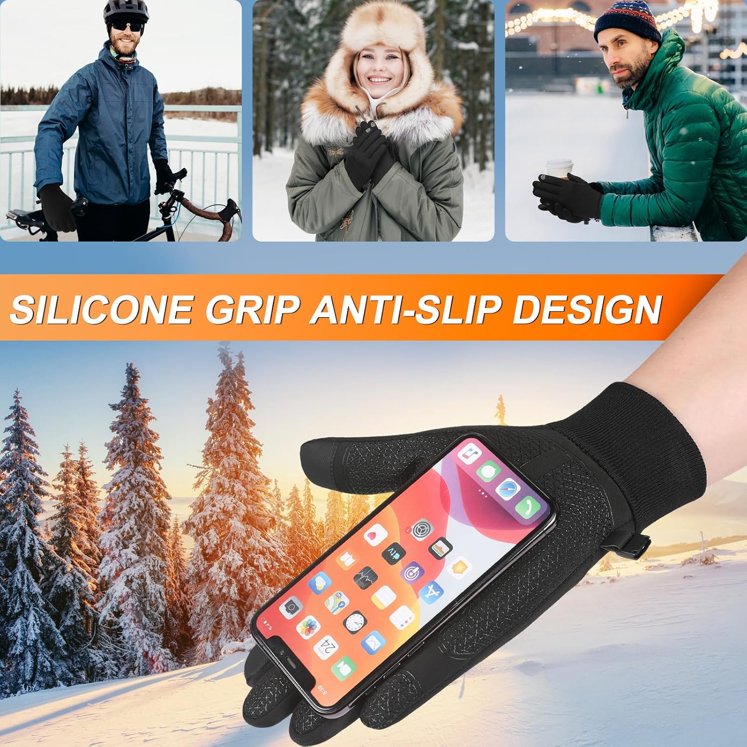 Detalle de CRAZY SHARK Winter Warm Gloves windproof thermal gloves