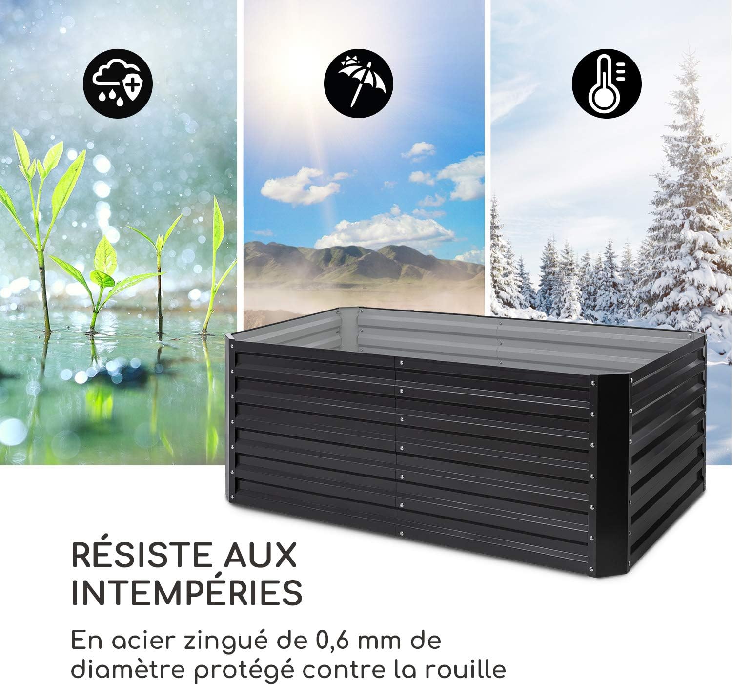 Detalle de Blumfeldt High Grow GDMB4-HighGro-200-AN Raised Bed, 1200L Steel