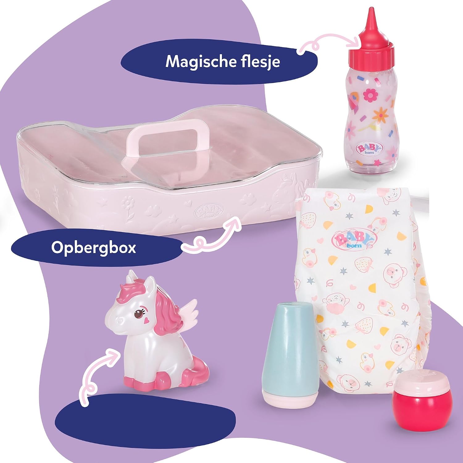 Detalle 2 de BABY born 840597 bedtijdset voor 43 cm poppen met eenhoorn-nachtlampje