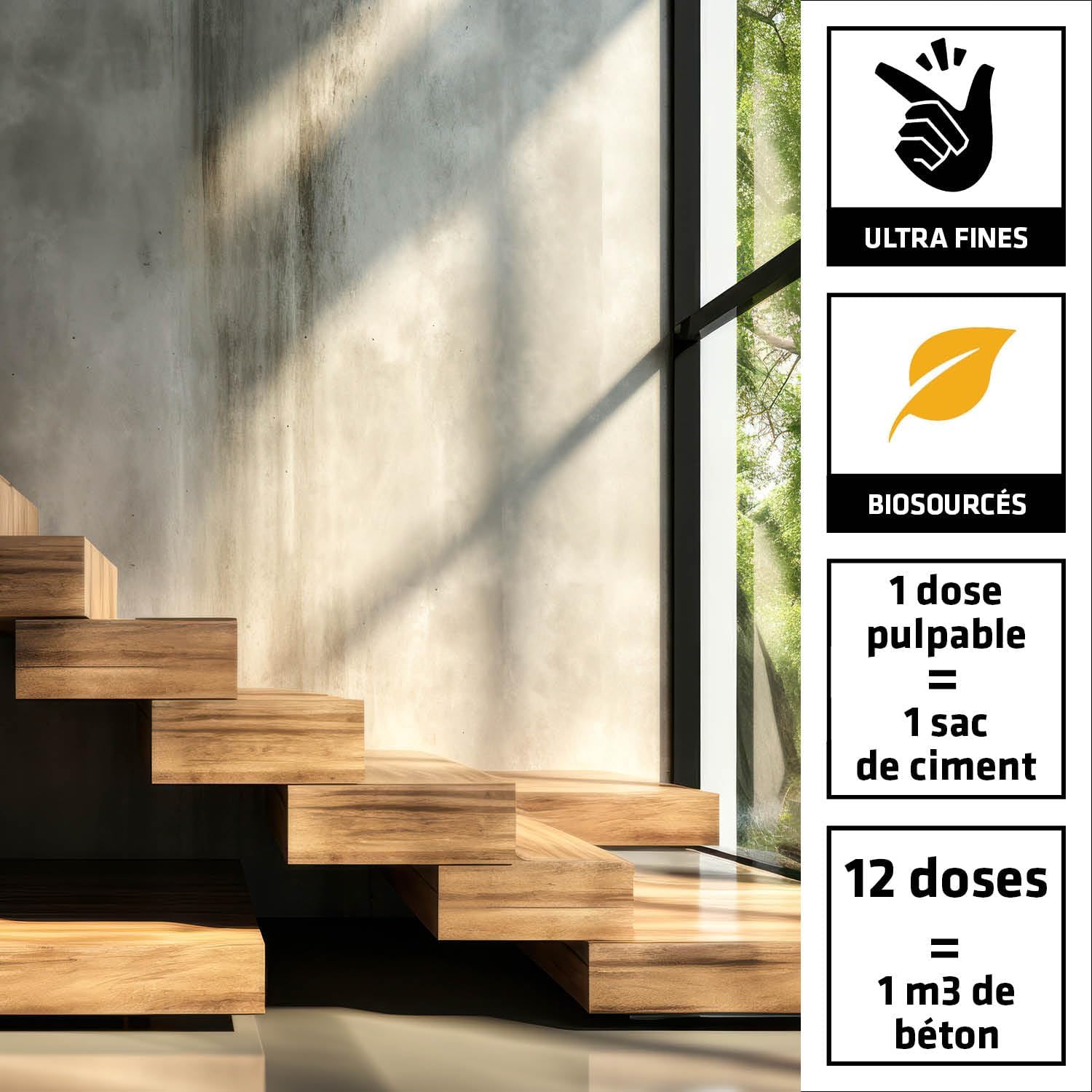 Detalle de SikaCem-50 Fibre Végétale : fibres naturelles bio-sourcées pour béton et mortier