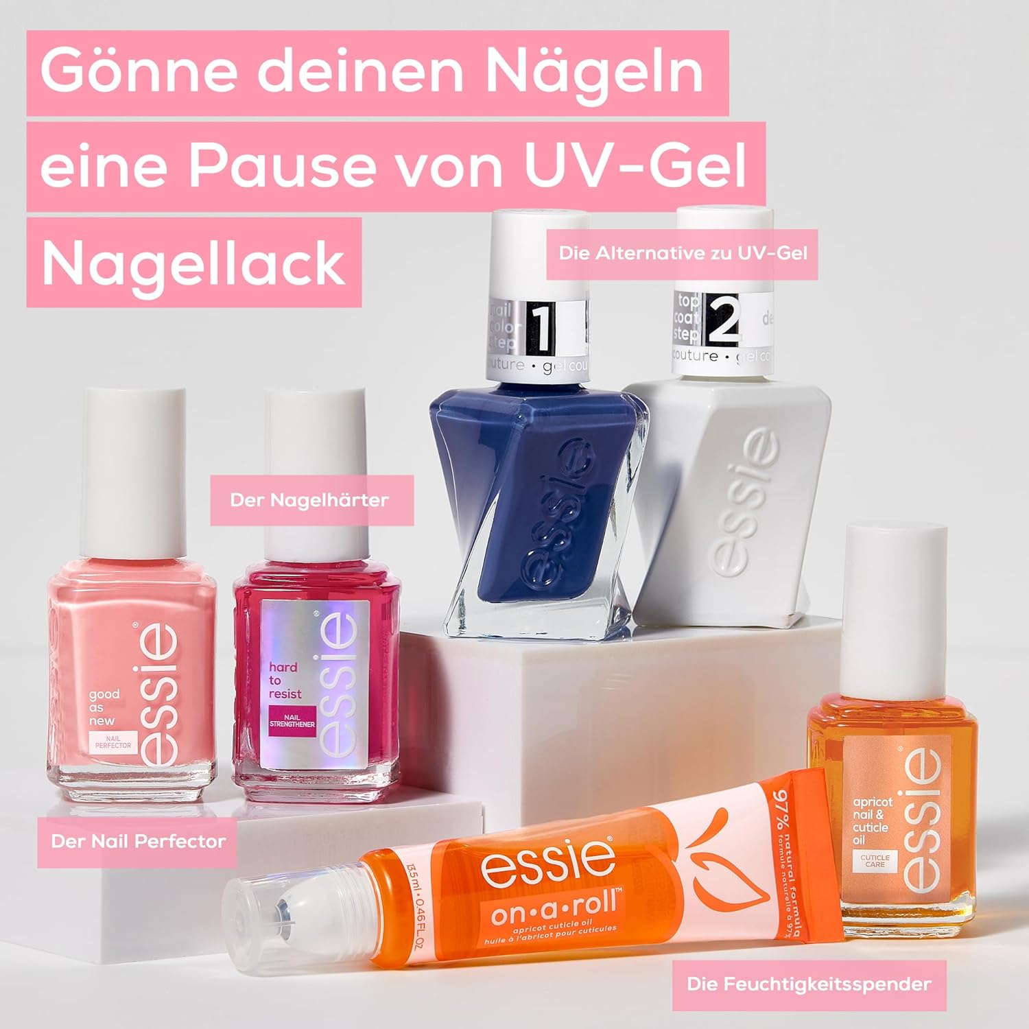 Thumbnail 4 de essie Nagelhärter hard to resist – veganer transparenter Aufbau mit Pinkunterton, 13,5 ml