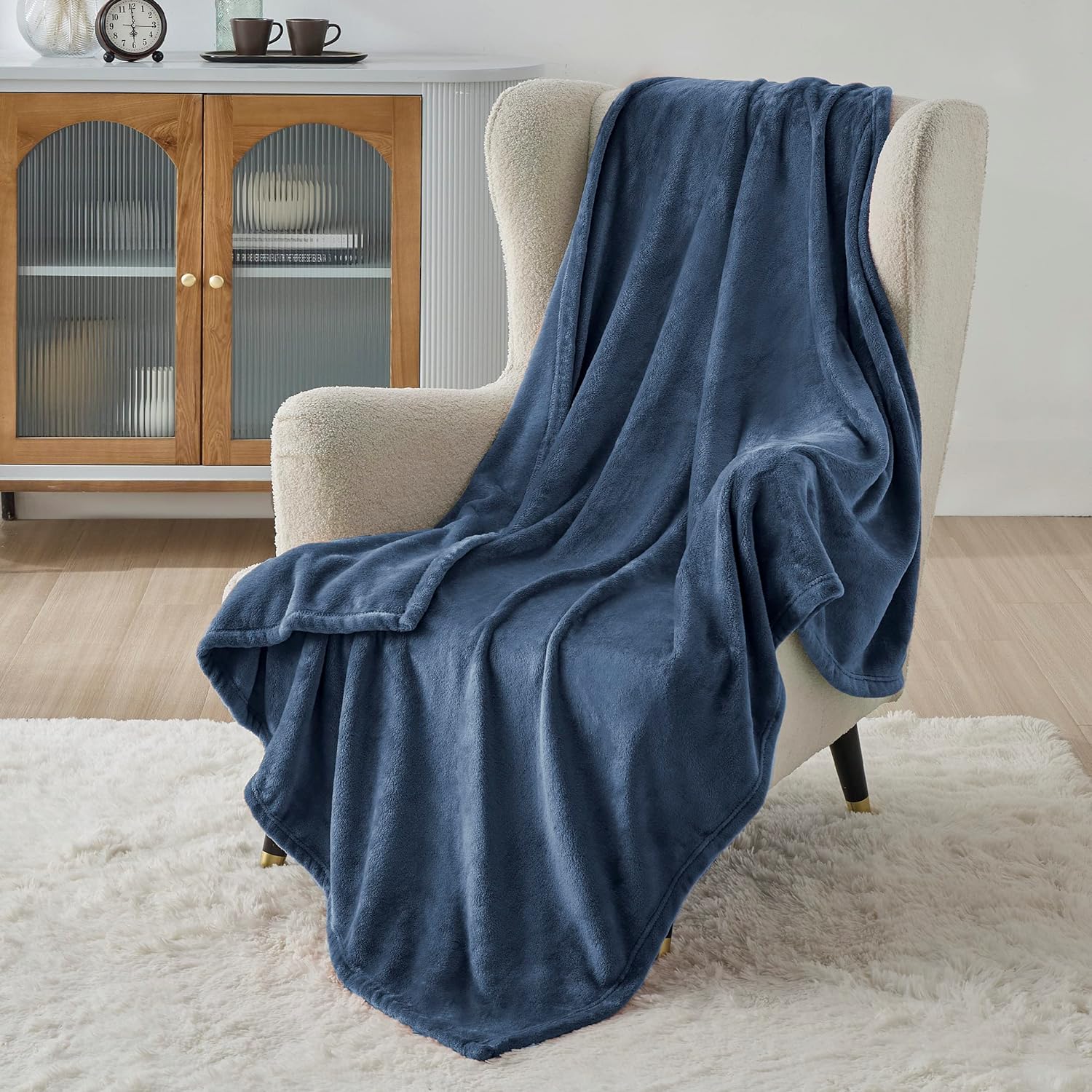 BEDSURE Kuscheldecke 150x200 cm Grau Blau