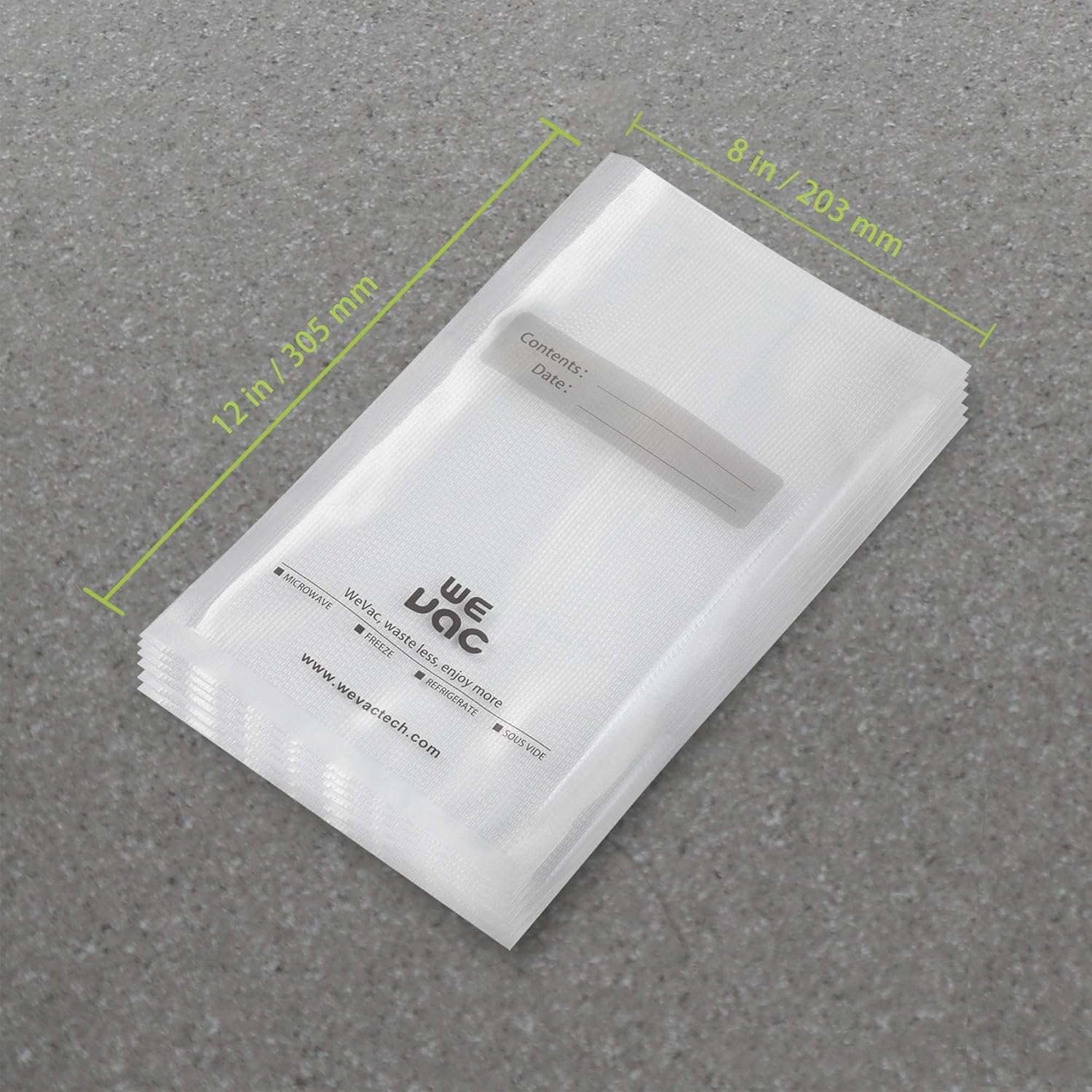 Thumbnail 6 de Wevac Vacuum Sealer Bags (100 Quart, 8x12 Inch) — BPA-Free Heavy-Duty Bags for Food Saver-Style Machines