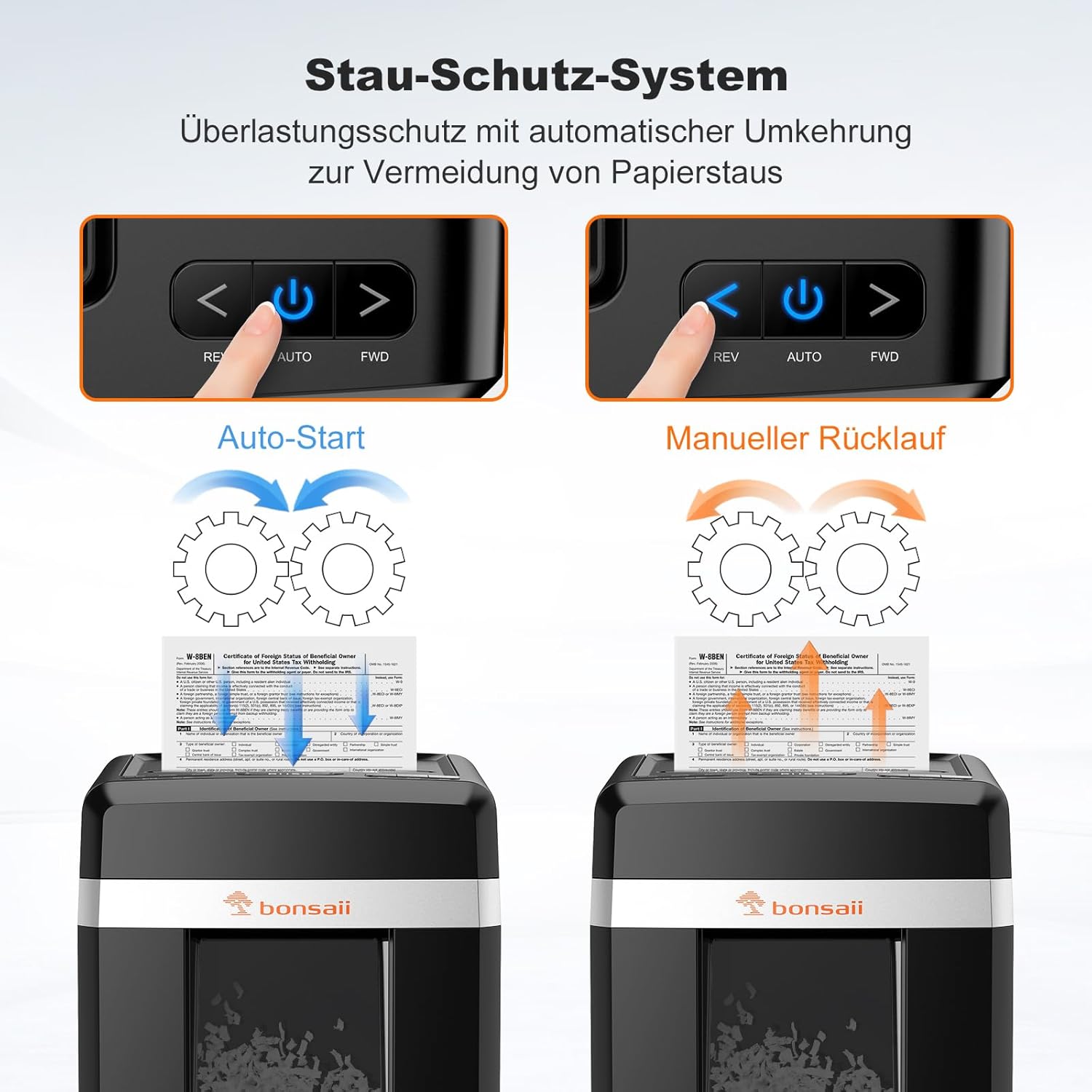 Thumbnail 4 de Bonsaii P-4 Micro-Cut Aktenvernichter mit automatischem 300-Blatt-Einzug und 31-Liter-Behälter