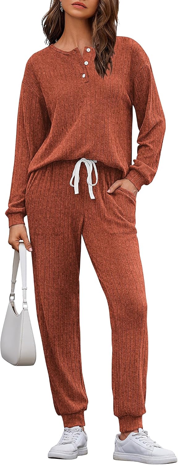 Detalle de Ekouaer Women's Knit Lounge Set