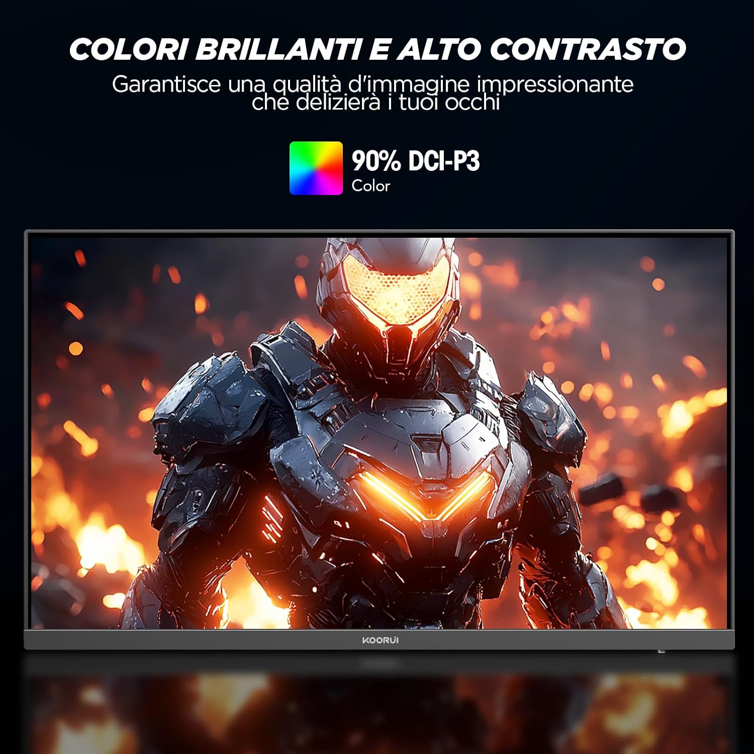 Detalle de KOORUI Gaming Monitor 24" 170Hz – Schermo FHD con Adaptive Sync e HDMI 1.4