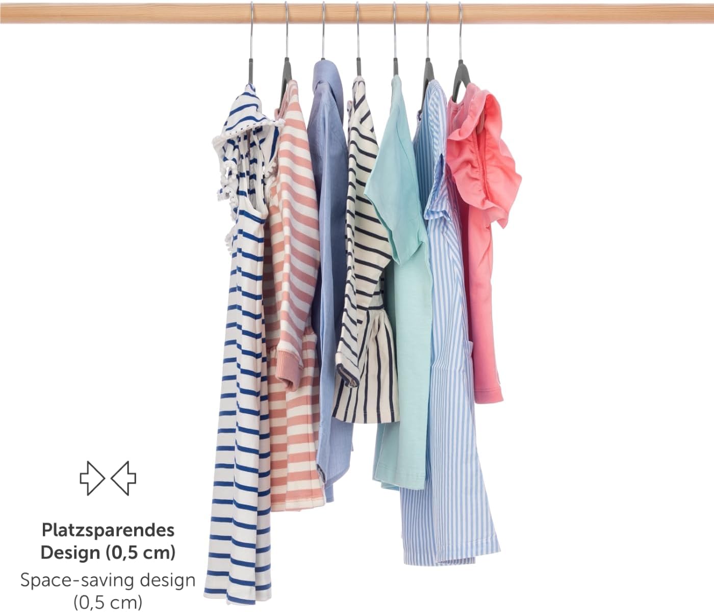 Thumbnail 3 de Laleni lot de 50 cintres antidérapants pour enfants avec housse en velours gris