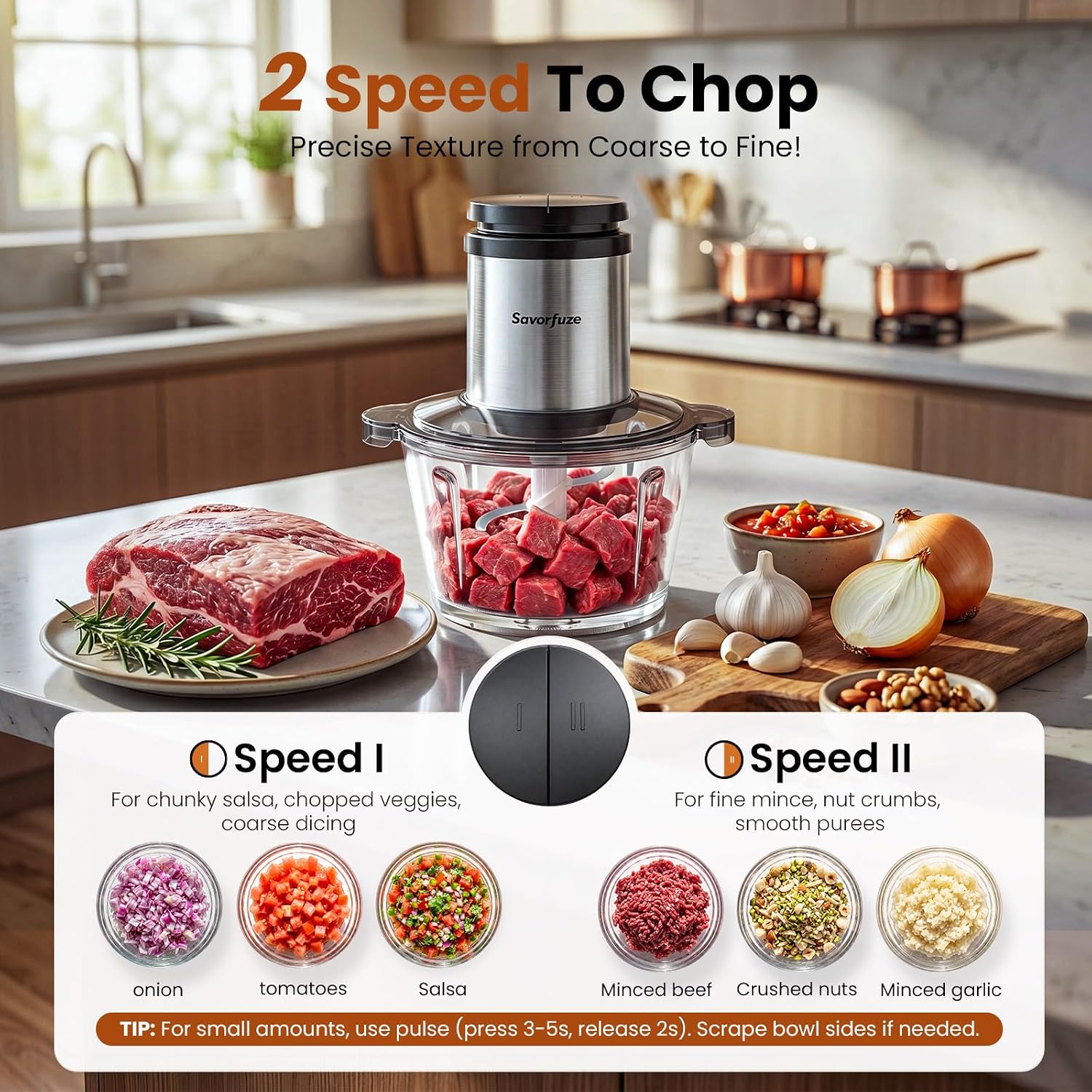 Detalle de Savorfuze Food Processor with 8-Cup Bowls