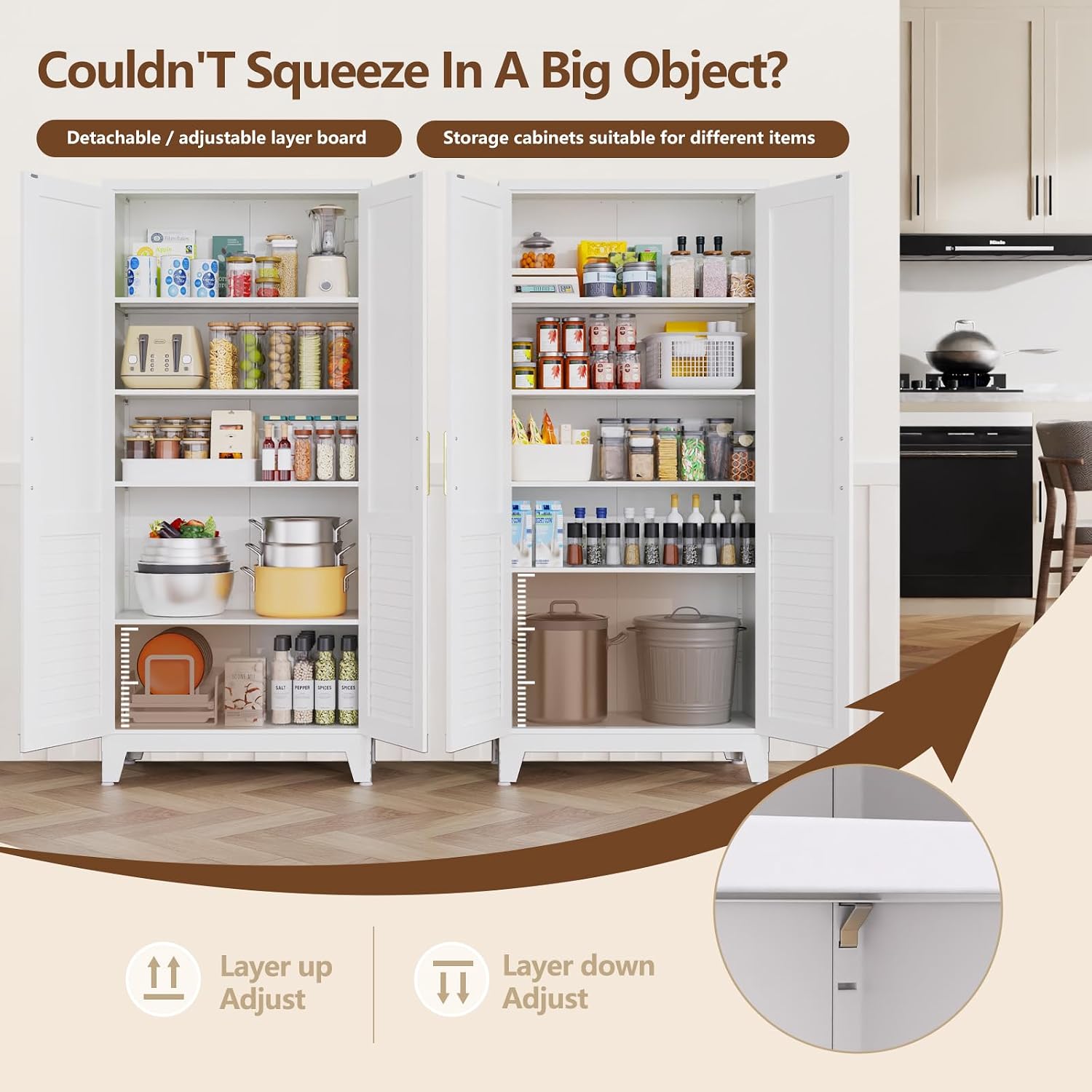 Detalle 1 de AXASIIO Metal Pantry Cabinet