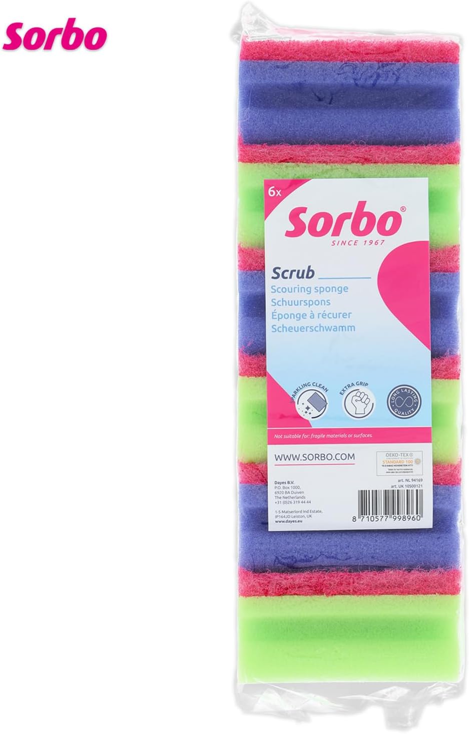 Detalle de Sorbo 94169 – gąbki do szorowania z PU, chłonne, 6 sztuk w różnych kolorach