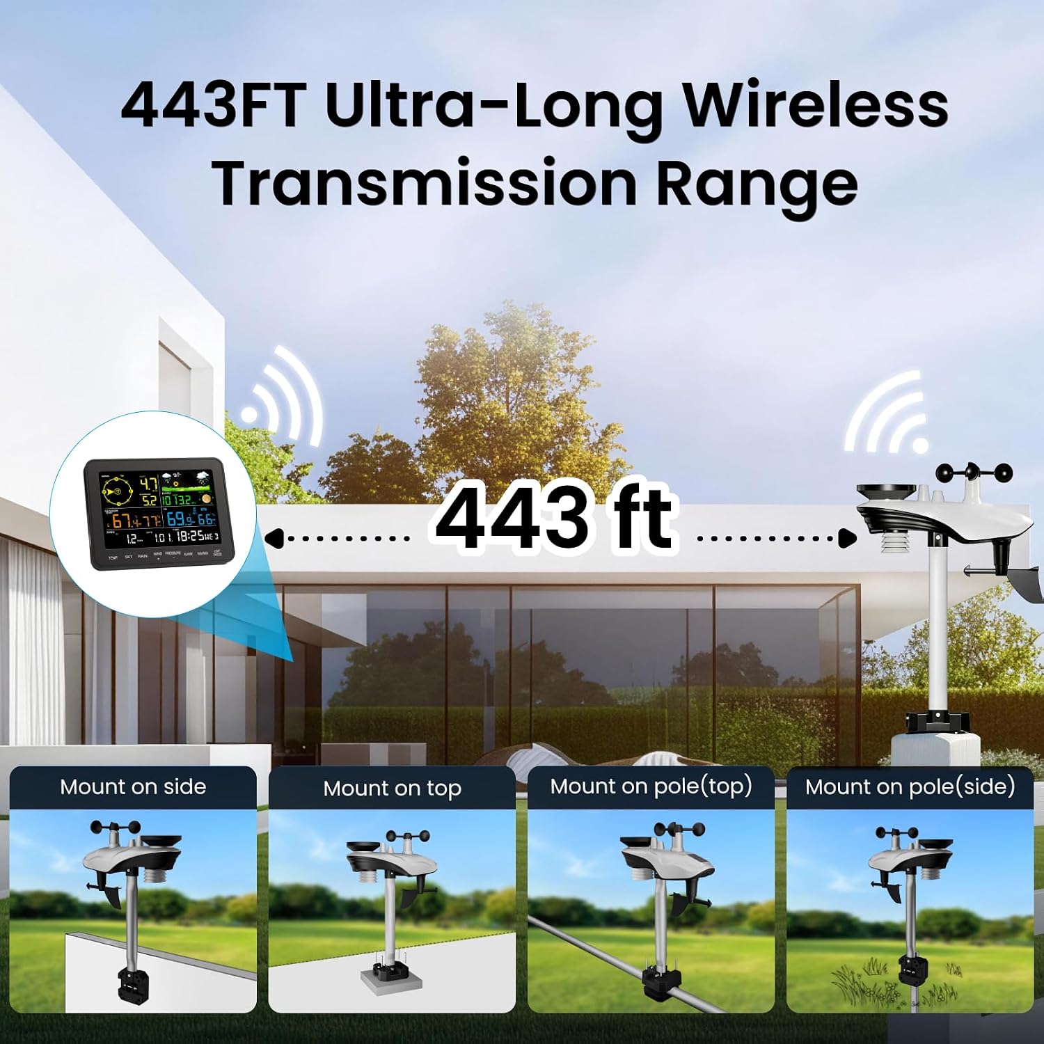 Detalle de Sainlogic wireless weather station 443FT