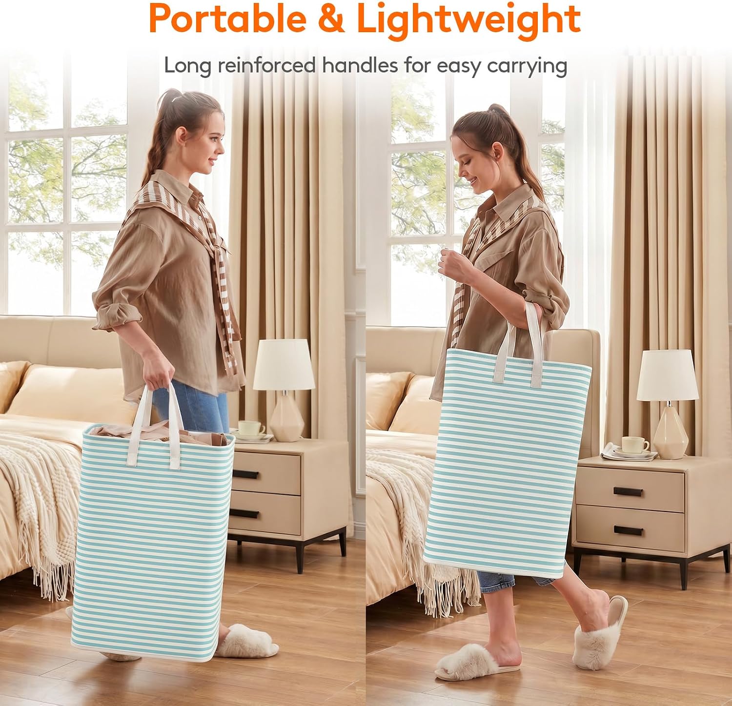 Detalle de Lifewit LF230066 80L Laundry Hamper, Collapsible Polyester with PE Lining