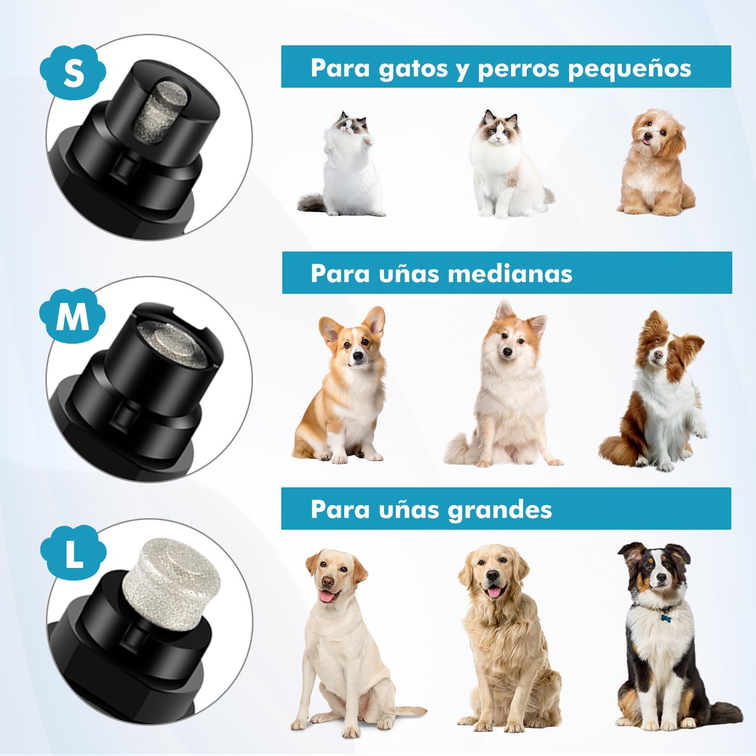 Detalle 2 de ETENTOUS Lima Uñas Perro Eléctrica 2 velocidades