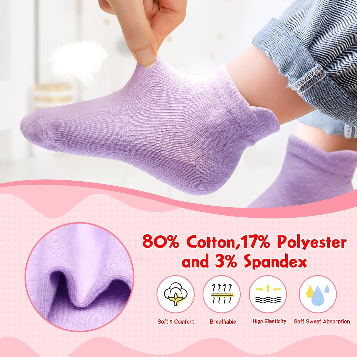 Detalle 1 de HYzgb Toddler Grip Socks, 12-Pack