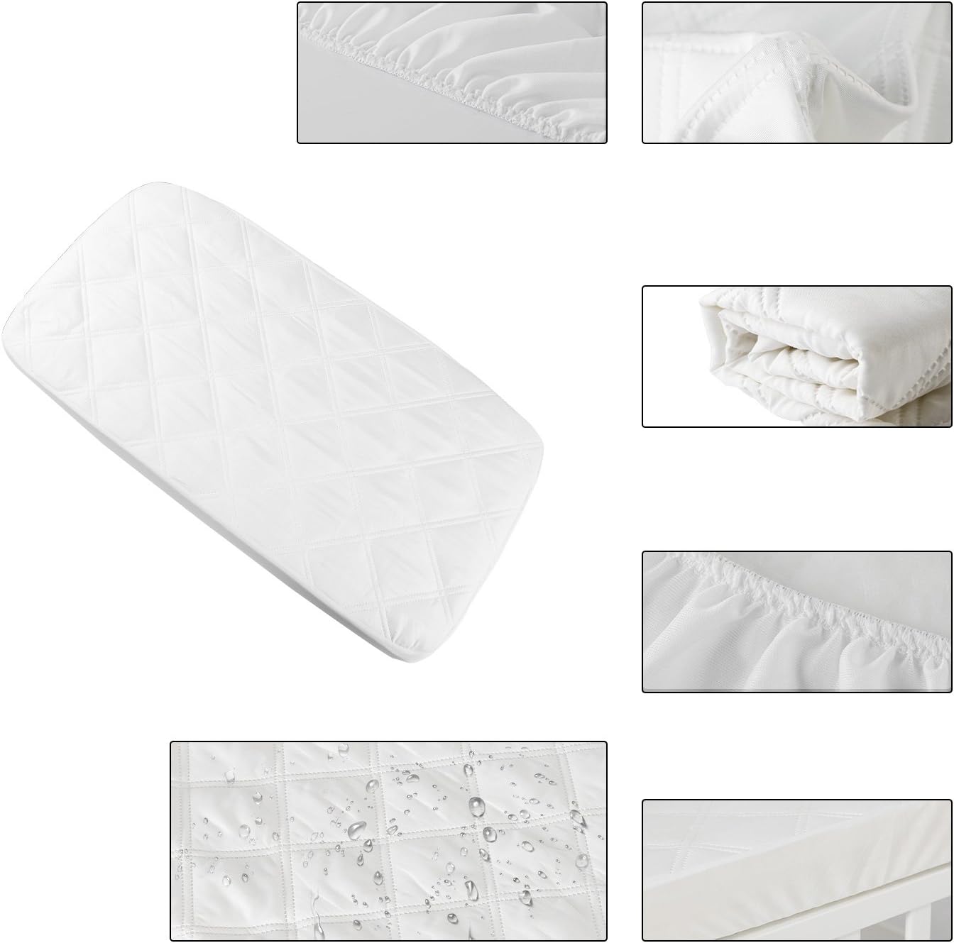 Detalle 2 de Yoofoss Next to Me Crib Mattress Protector (Waterproof) 51 x 85 cm – Waterproof breathable baby cover