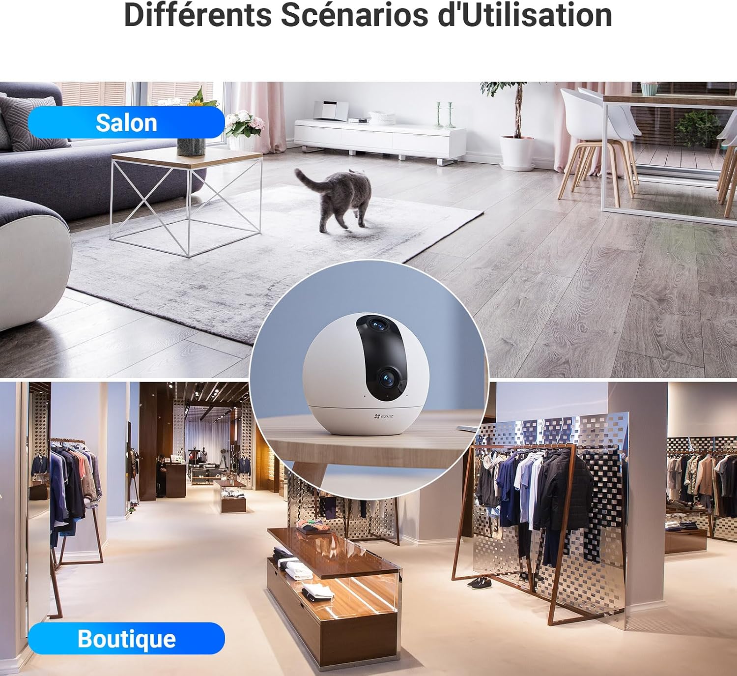 Detalle de EZVIZ C60p Caméra intérieure 2K avec suivi automatique