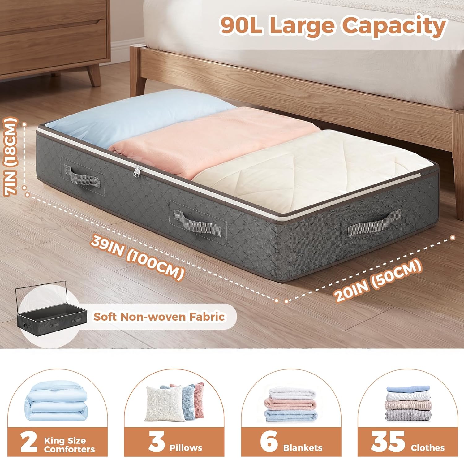 Thumbnail 1 de Budding Joy 90L Under Bed Storage