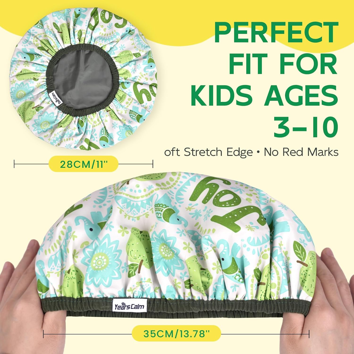Detalle 2 de Years calm Kids Reversible Shower Cap, Waterproof Double-Layer Design