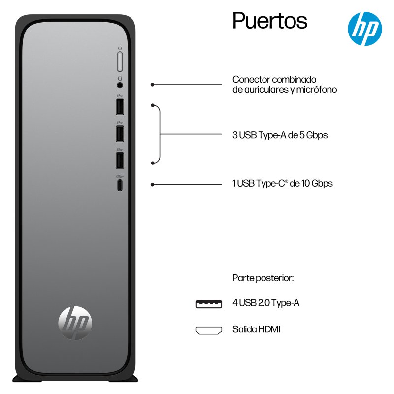 Thumbnail 2 de HP OmniDesk Slim Desktop S03-0004ns: compacto, fiable y preparado para la productividad en casa
