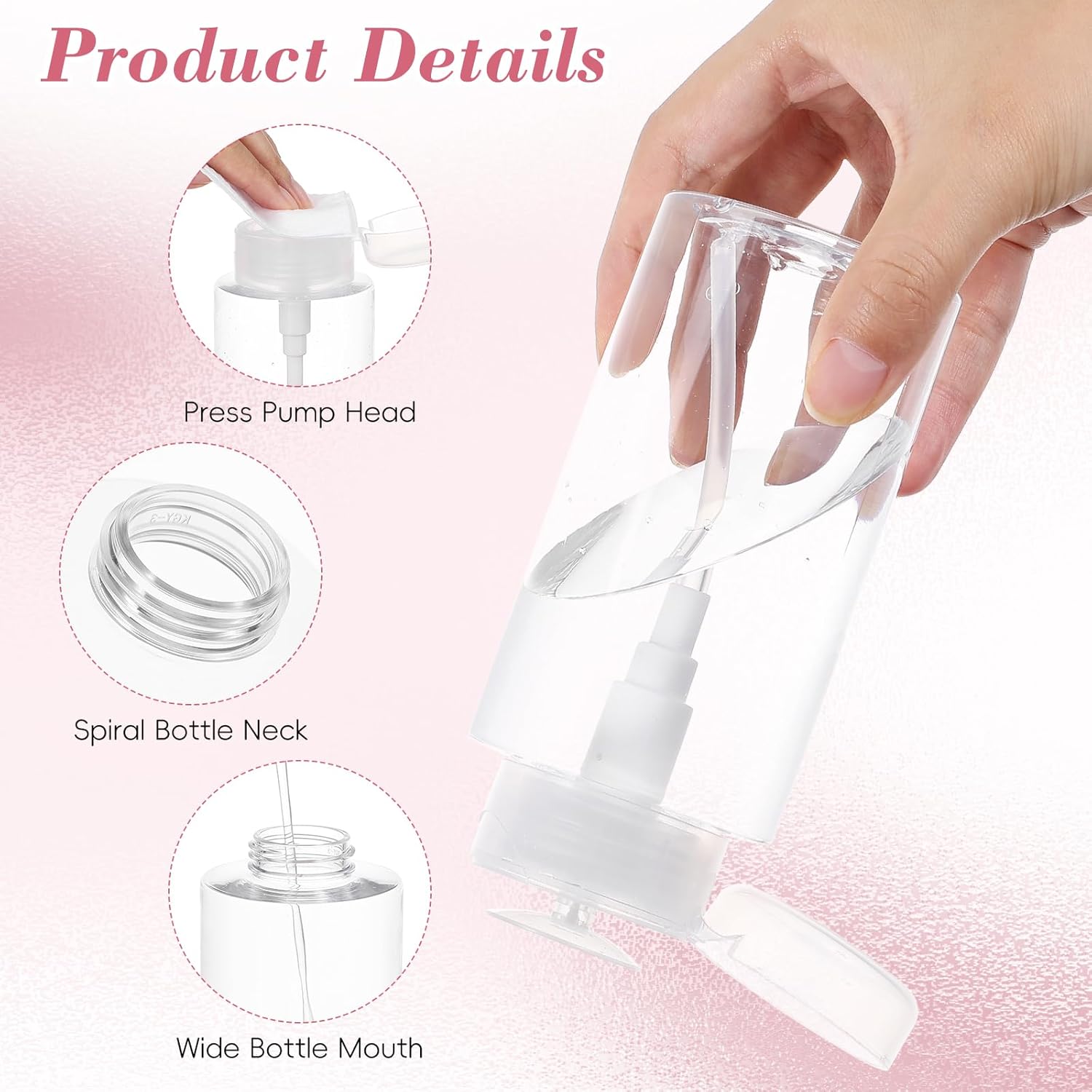 Thumbnail 6 de 300ml Acetone Pump Dispenser Bottle for Nails đź’…