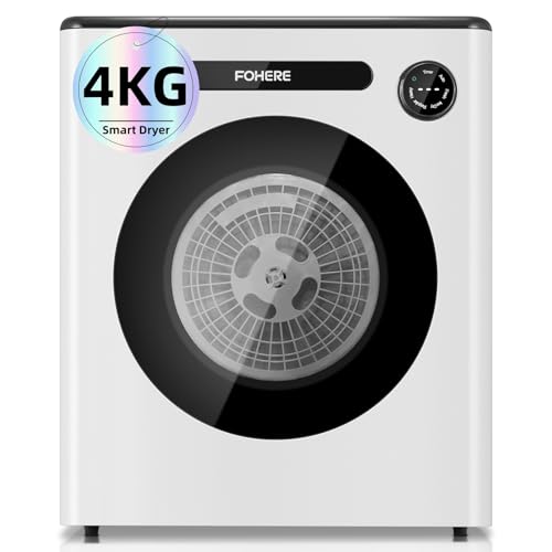 Detalle de FOHERE 4KG Vented Tumble Dryer: Compact 1200W Front-Load, Smart Drying for Small Spaces