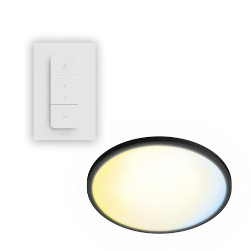 Detalle de Plafonnier Philips Superslim télécommandé, 5 ambiances, 22 W ⚙