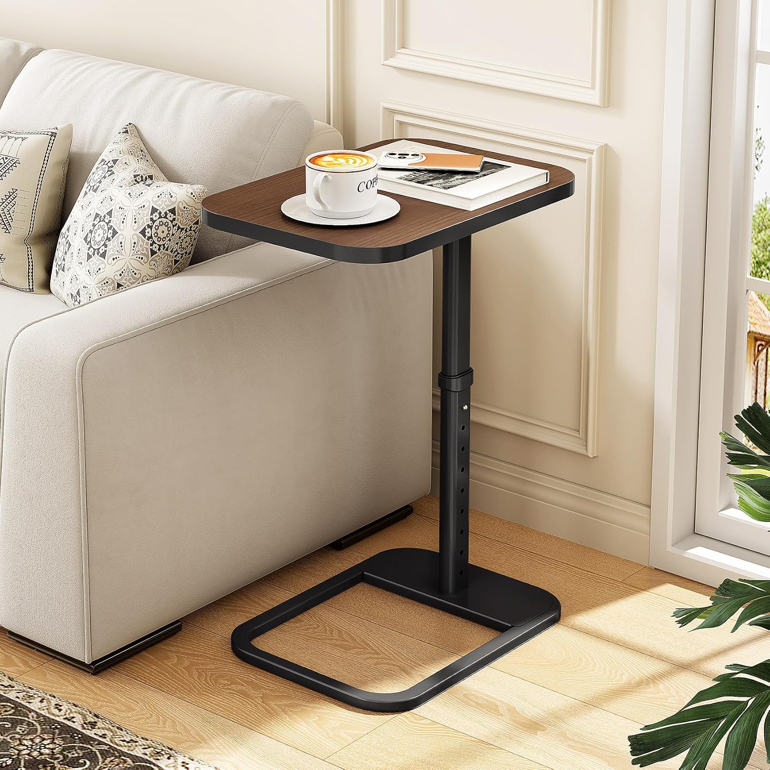 Detalle de Kitstorack CT-Elevate01 TV Tray Table, 9 Height Settings, 90° Flip, Espresso