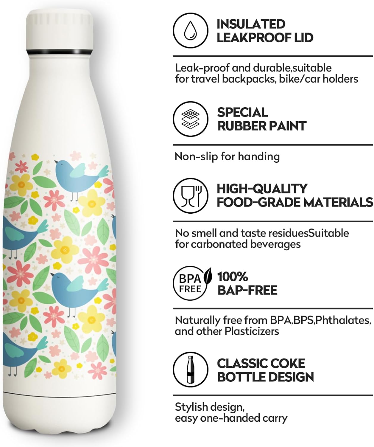 Detalle 2 de KollyKolla Botella Térmica Infantil 500ml 🚰 Sin BPA, Acero